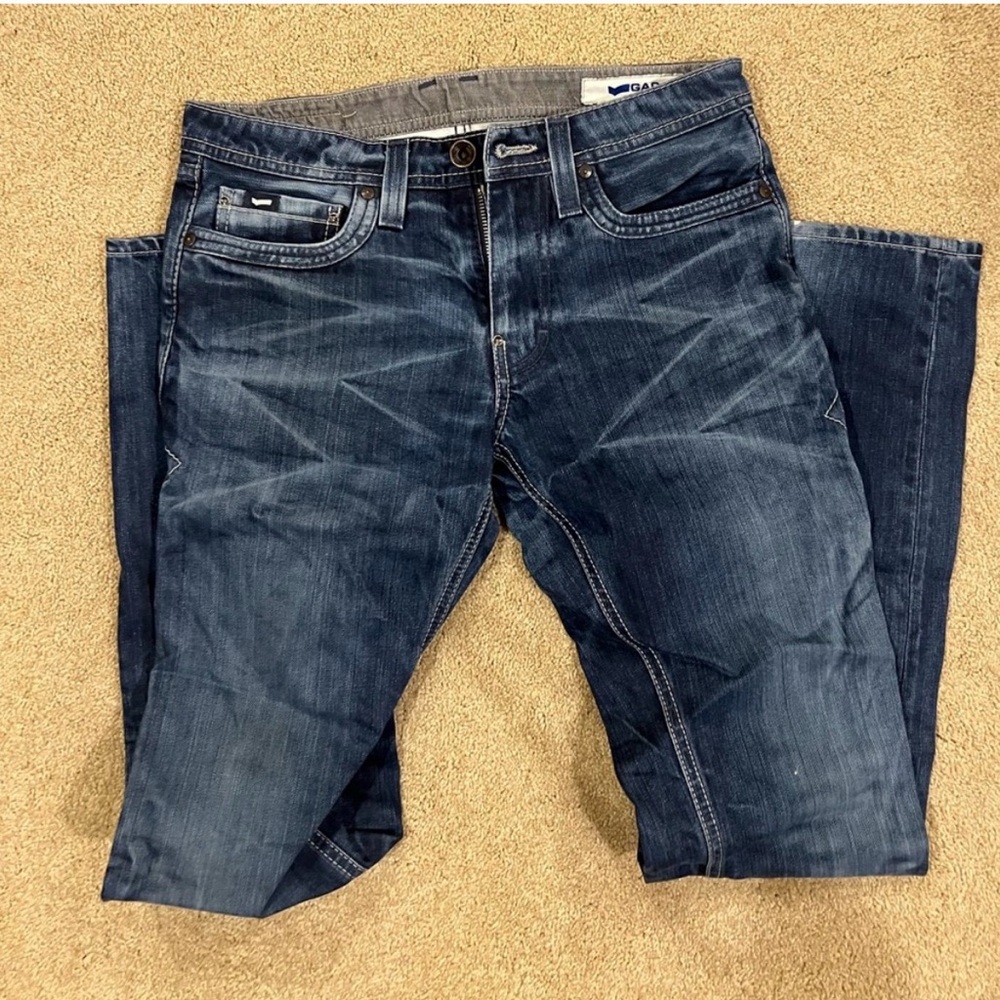 GAS Men's 30/34 Dark Blue Straight Jeans